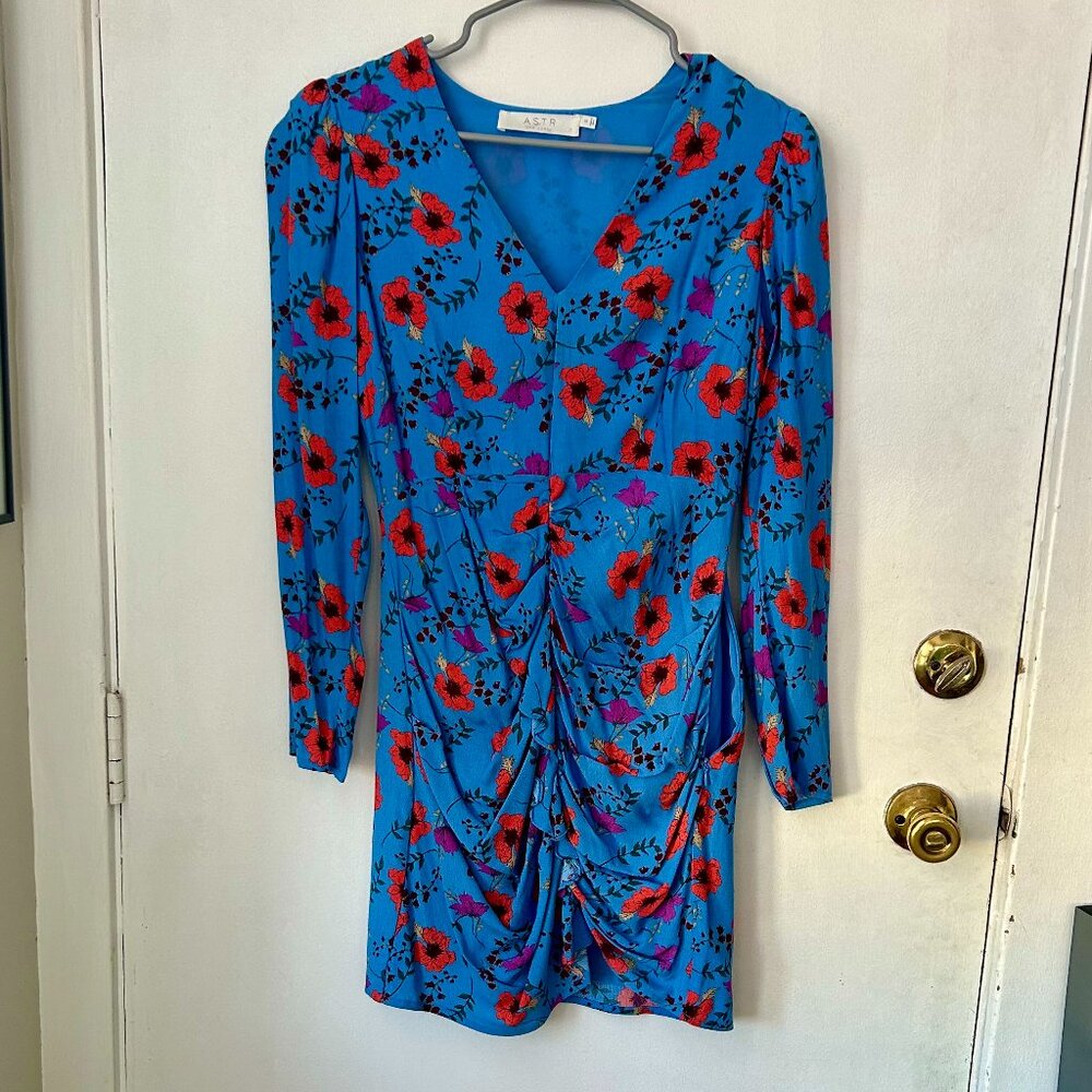Astr The Label Blue Floral Mini Dress